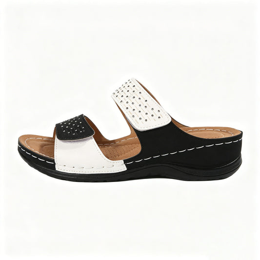 Rhinestone Wedge Sandals, Orthopedic Arch Support Slides for Women