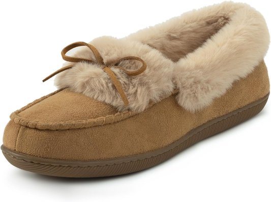 (⏳NOW ON: 70% OFF Sale! 🔥)Autumn Winter Indoor Cozy Fuzzy Slip-On Bow Back Flats for Women