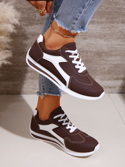 (⏳NOW ON: 70% OFF Sale! 🔥)Women’s Retro Colorblock Casual Sneakers – Soft Comfortable Everyday Shoes