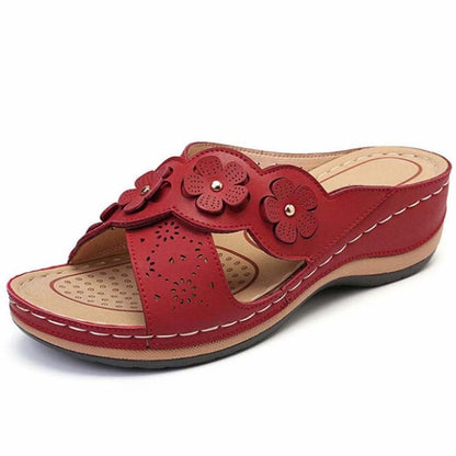 Womens Arch Support  Floral Sandals Vintage Wedge Sandals
