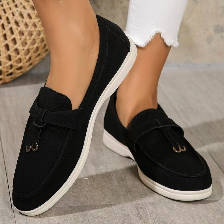 💝Summer Sale⭐Comfortable Women's Slip-On Sneakers: Casual Flat Loafers for Walking