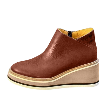 (⏳NOW ON: 70% OFF Sale! 🔥)Women’s Walking Shoes Casual Leather Sneakers with Side Zipper Thick Sole Four Seasons Comfort