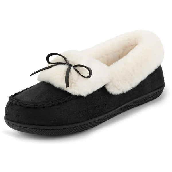 (⏳NOW ON: 70% OFF Sale! 🔥)Autumn Winter Indoor Cozy Fuzzy Slip-On Bow Back Flats for Women