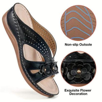 🌞LAST DAY 50% OFF⏰Women's Flowers Decor Arch Support Sandals
