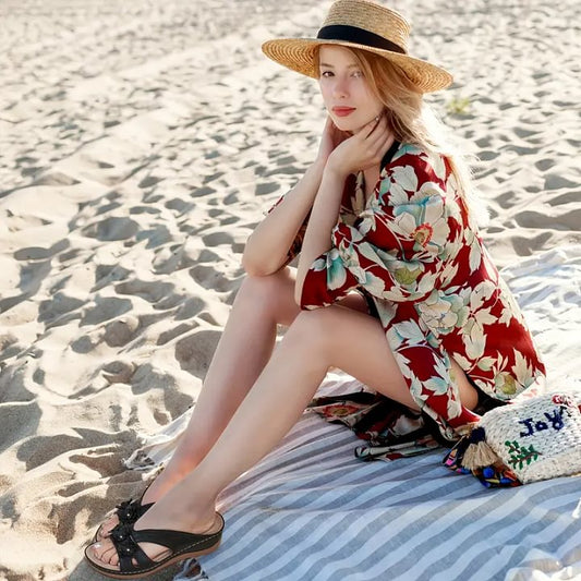 🌞LAST DAY 50% OFF⏰Women's Flowers Decor Arch Support Sandals