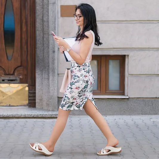 🌞LAST DAY 50% OFF⏰Women's Flowers Decor Arch Support Sandals