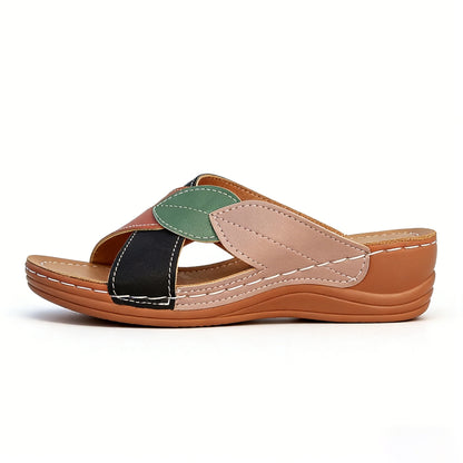 Wedge Sandals for Women Orthopedic Arch Support Dressy Summer 2026 Platform Comfortable Low Wedges Heels Crisscross Open Toe Outdoor Beach Slip-on Slide Sandal Slippers
