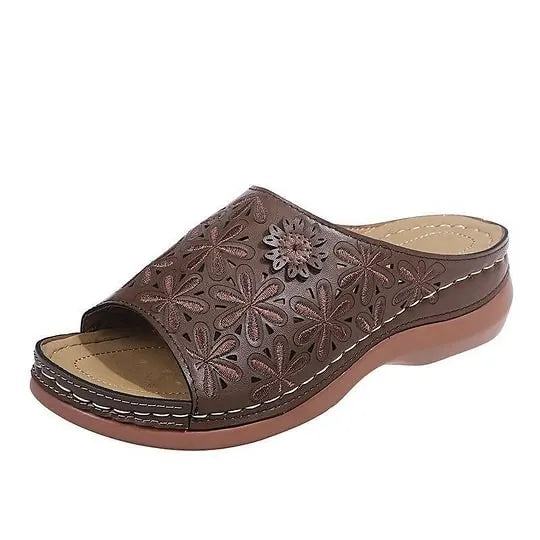 Last Day 49% OFF!!!|Women Leather Soft Footbed Sandals