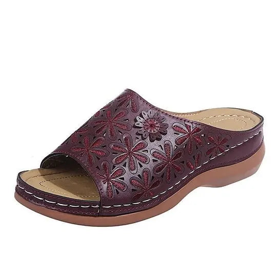 Last Day 49% OFF!!!|Women Leather Soft Footbed Sandals