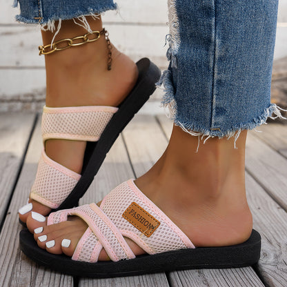 Womens Flat Sandals Orthopedic Sandals Bunions Flip Flop With Arch Support Comfy Orthotic Slides Post Thong Slippers Wide Fit Summer Flat Sandal Low Wedge Beach Shoes Anti-Slip Breathable Sliders