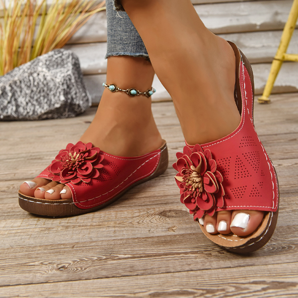 Comfortable Non-Slip Solid Color Open-Toe Wedge Sandals For Women, All Day Walking, Breathable & Lightweight