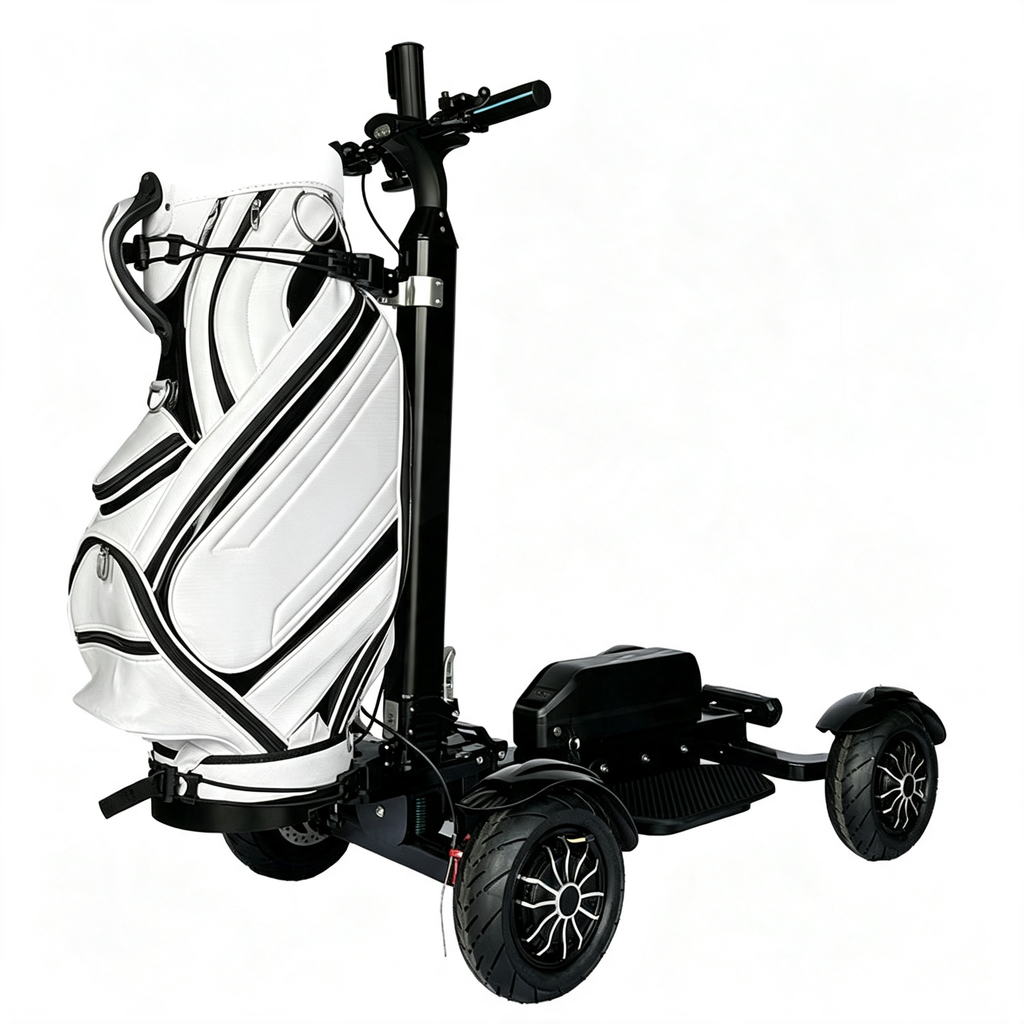 Foldable 4 Wheel Electric Golf Scooter Rideable Golf Trolley