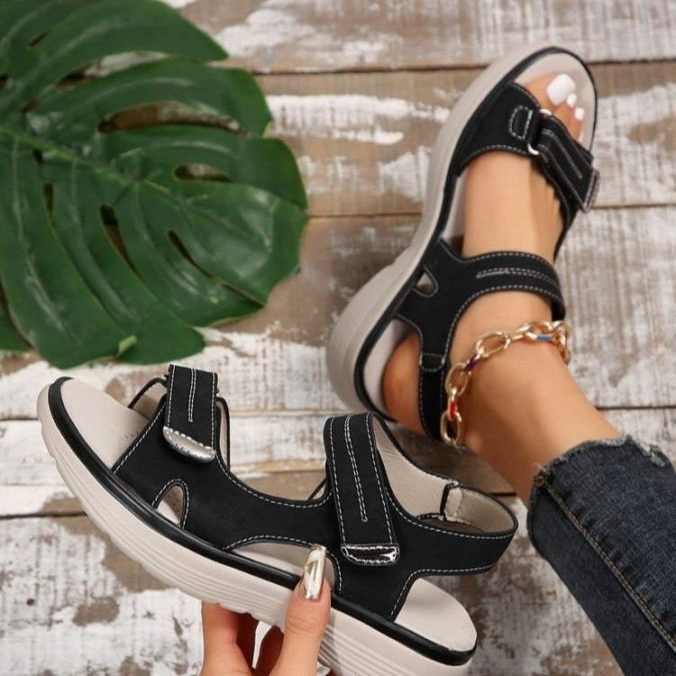 Women's Orthopedic Sandals, Soft and Comfortable Foam Arch Support Walking Sandals with Adjustable Strap, Wedge Platform, Athletic Summer Travel Shoes