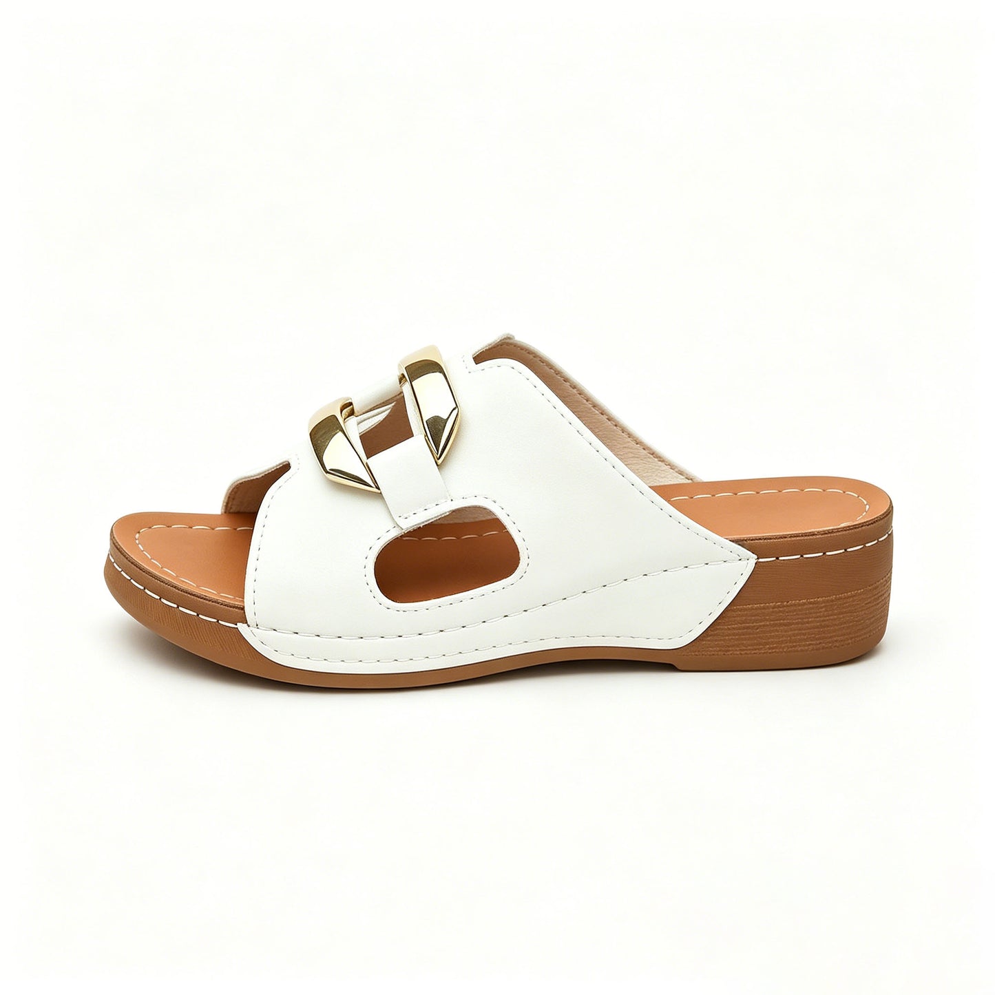 Premium Leather Orthopedic Sandals, Arch Support All-Day Comfort Wedge Slides for Women