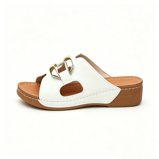 Premium Leather Orthopedic Sandals, Arch Support All-Day Comfort Wedge Slides for Women