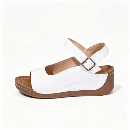 Women's Orthopedic Arch Support Wedge Sandals, Adjustable Buckle Open Toe Platform Walking Sandals, Plantar Fasciitis Relief Summer Casual Comfort Shoes