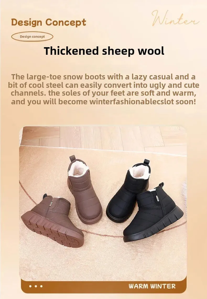 (⏳NOW ON: 70% OFF Sale! 🔥)Women’s Thickened Fuzzy Winter Snow Boots – Warm Comfortable Chunky Ankle Boots