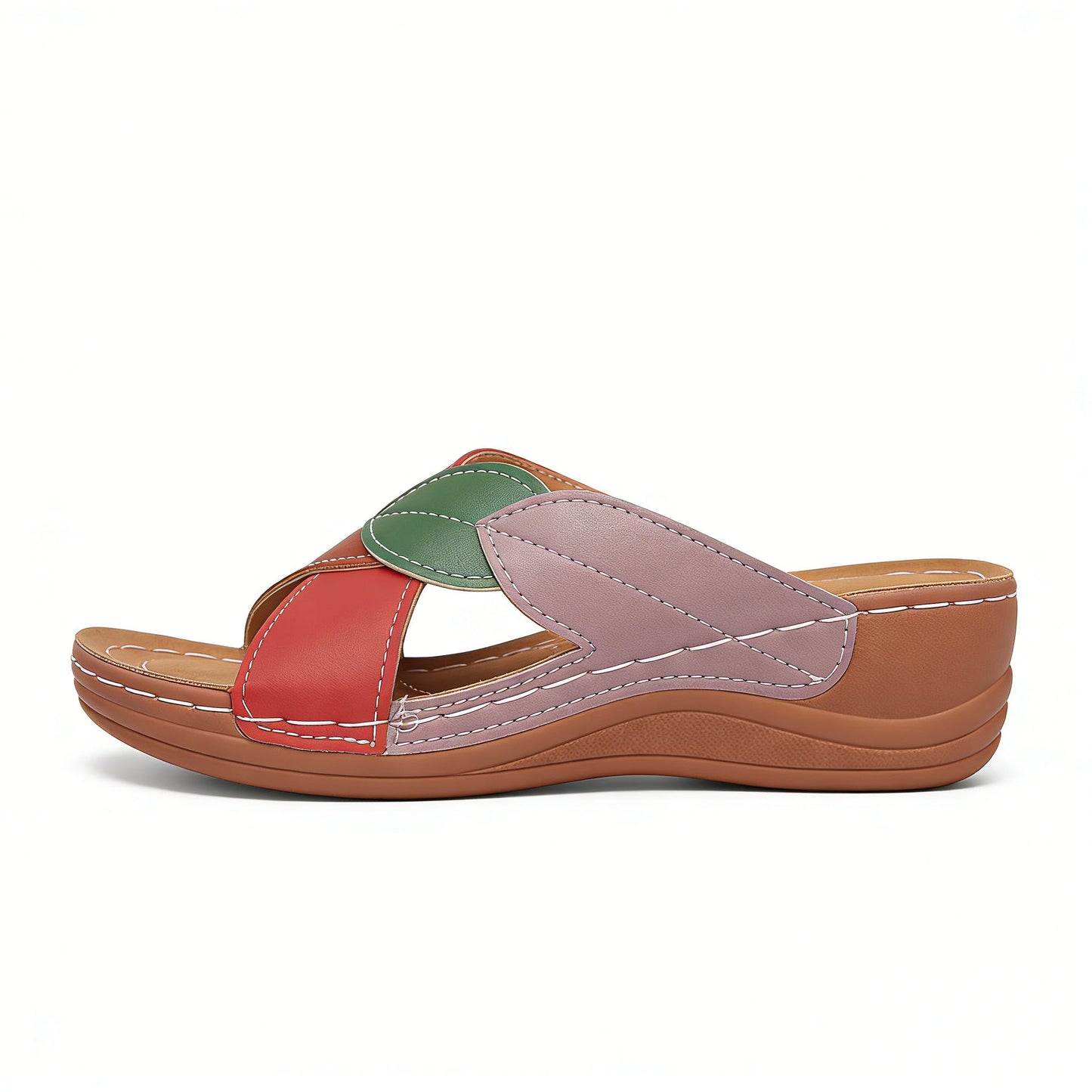 Wedge Sandals for Women Orthopedic Arch Support Dressy Summer 2026 Platform Comfortable Low Wedges Heels Crisscross Open Toe Outdoor Beach Slip-on Slide Sandal Slippers
