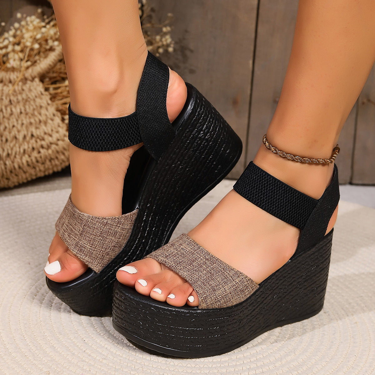Women's Wedges Sandals Summer Platform High Heels Pumps Party Shoes Footwear