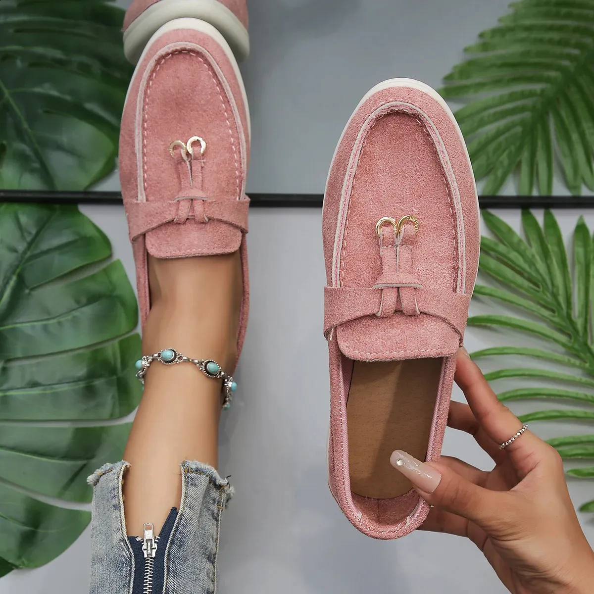 💝Summer Sale⭐Comfortable Women's Slip-On Sneakers: Casual Flat Loafers for Walking