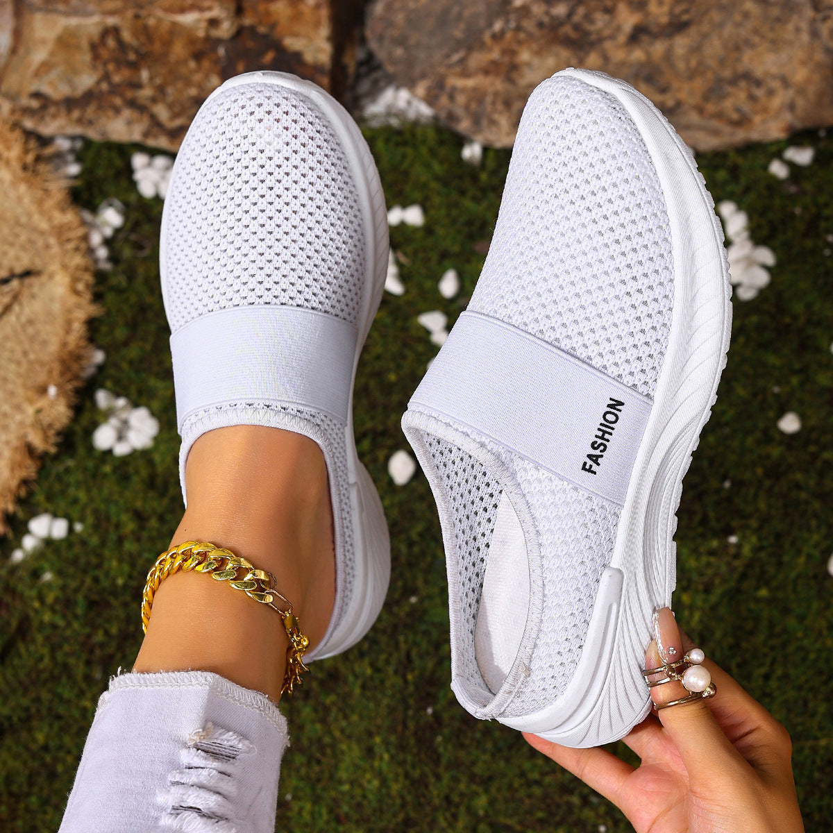 Air Cushion Slip-On Mules – Arch Support & Breathable for Walking