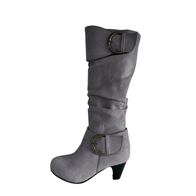 (⏳NOW ON: 70% OFF Sale! 🔥)Sexy Suede Mid-Calf Boots for Women – Vintage Warm Winter Fashion Ankle & Riding Boots