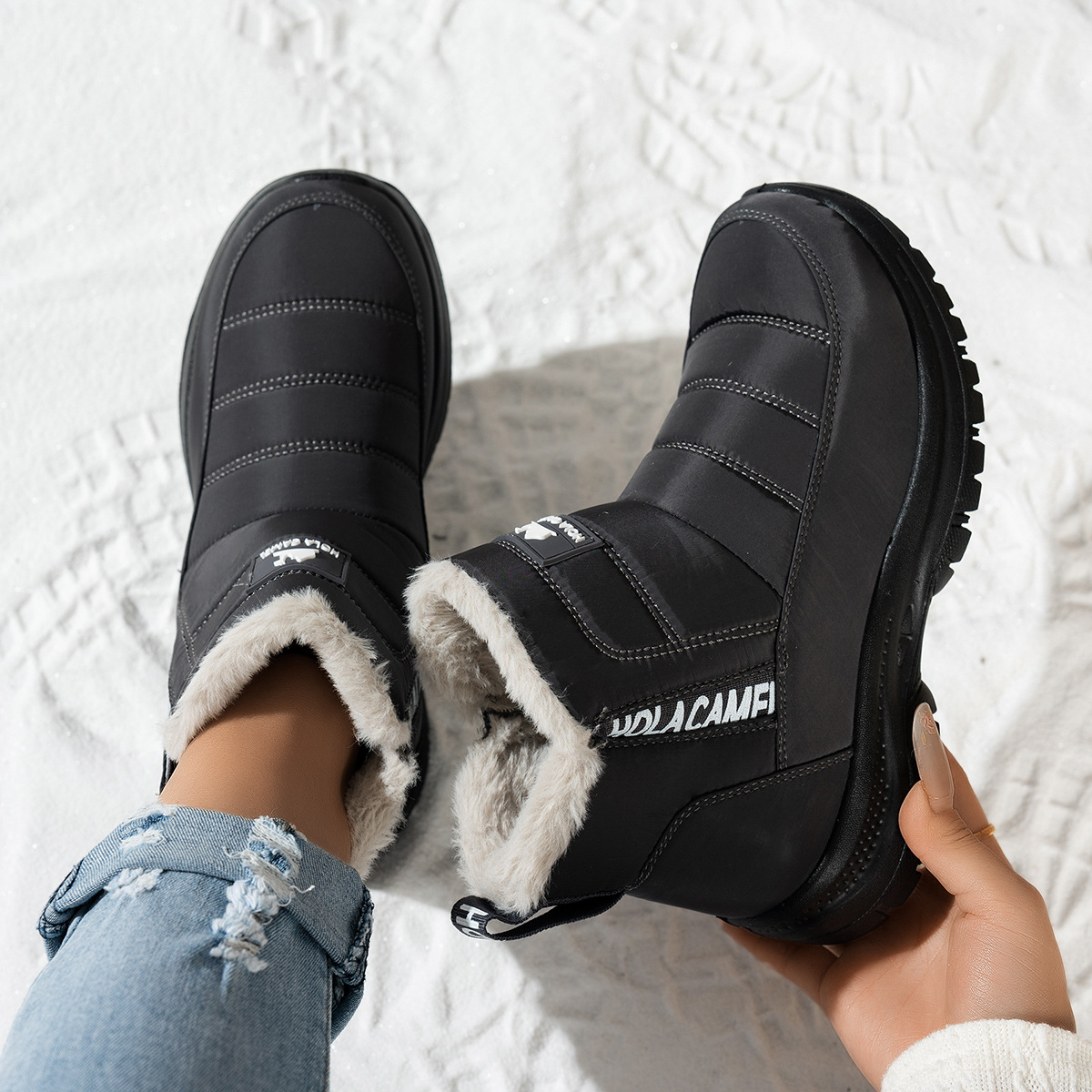 (⏳NOW ON: 50% OFF Sale! 🔥)Waterproof Anti-Slip Winter Snow Boots for Men & Women, Warm Fur-Lined Outdoor Boots