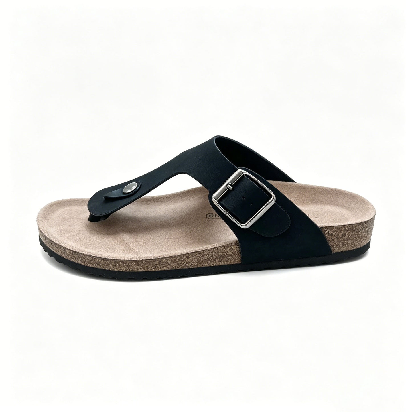All Day Comfort Genuine Leather Flip Flops | Orthotic Arch Support Cork Footbed Sandals | Multi Color Adjustable Buckle Summer Casual Slippers
