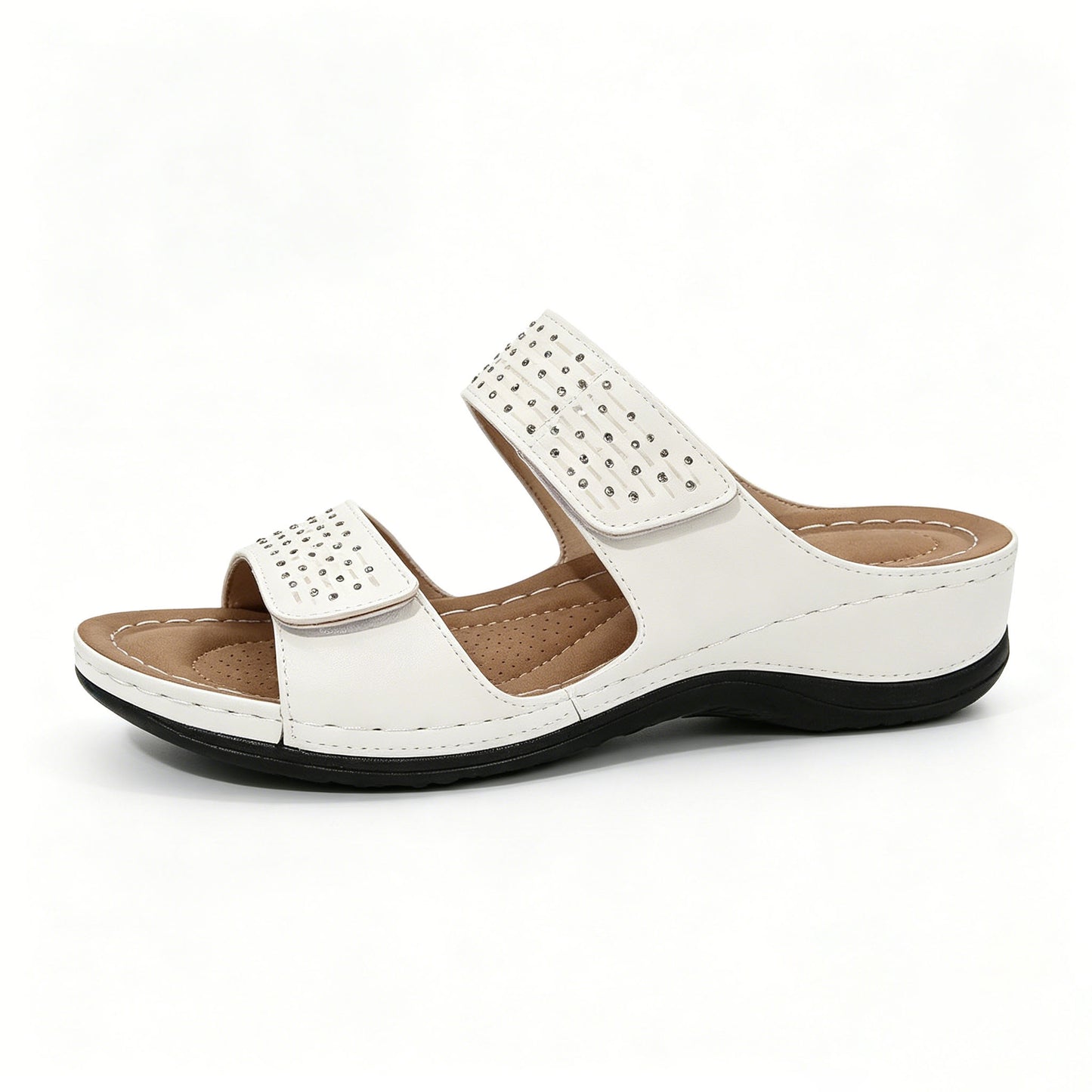 Rhinestone Wedge Sandals, Orthopedic Arch Support Slides for Women
