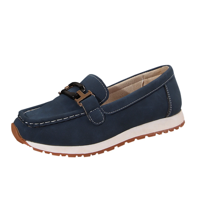 Wowcloth Women's Fashion Casual Loafer Shoes – Comfortable Slip-On Round Toe with Metal Buckle Detail for Spring Summer Footwear,Plus Size