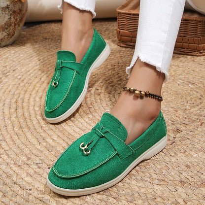 💝Summer Sale⭐Comfortable Women's Slip-On Sneakers: Casual Flat Loafers for Walking