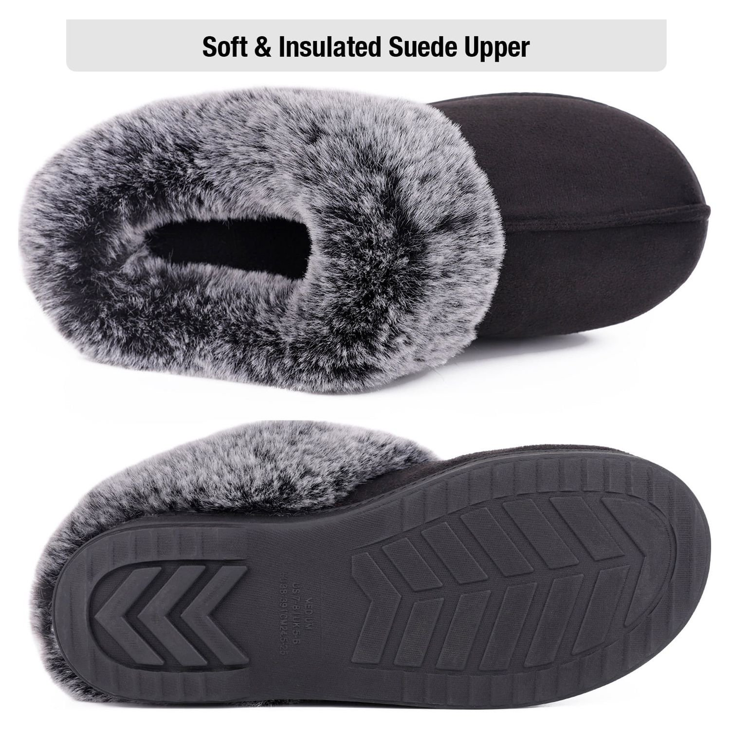 (⏳NOW ON: 70% OFF Sale! 🔥)Women’s Winter Fuzzy Lined Warm Indoor Outdoor Slippers
