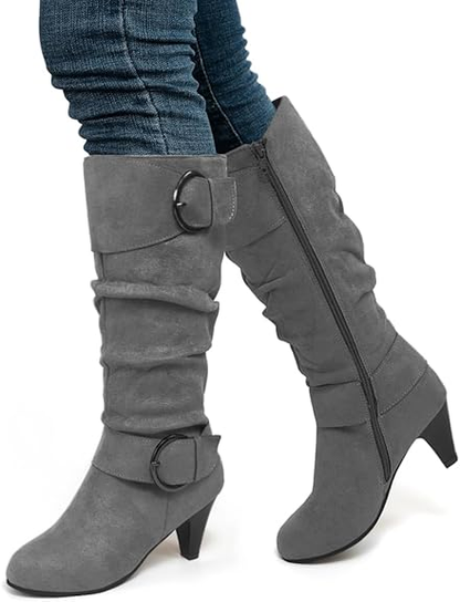 (⏳NOW ON: 70% OFF Sale! 🔥)Sexy Suede Mid-Calf Boots for Women – Vintage Warm Winter Fashion Ankle & Riding Boots
