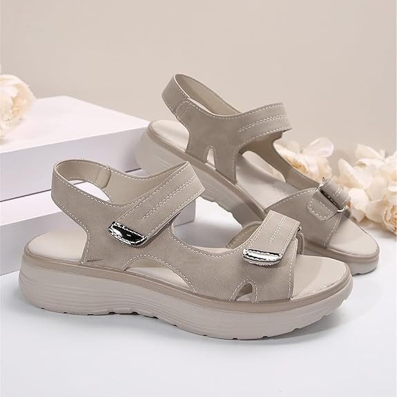 Women's Orthopedic Sandals, Soft and Comfortable Foam Arch Support Walking Sandals with Adjustable Strap, Wedge Platform, Athletic Summer Travel Shoes