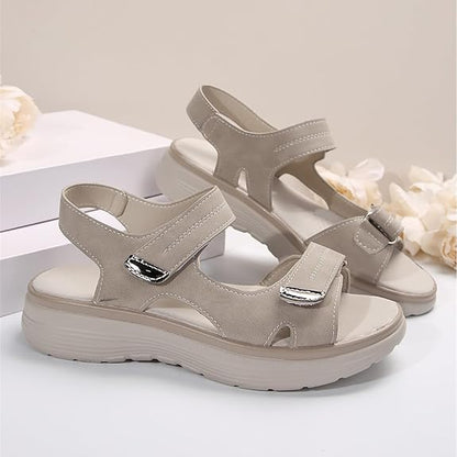 Women's Orthopedic Sandals, Soft and Comfortable Foam Arch Support Walking Sandals with Adjustable Strap, Wedge Platform, Athletic Summer Travel Shoes