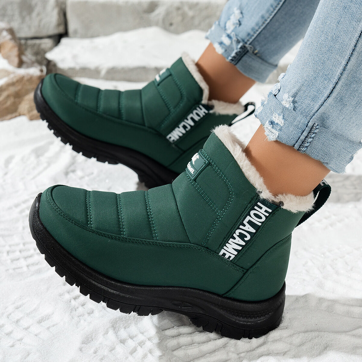 (⏳NOW ON: 50% OFF Sale! 🔥)Waterproof Anti-Slip Winter Snow Boots for Men & Women, Warm Fur-Lined Outdoor Boots