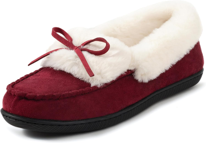 (⏳NOW ON: 70% OFF Sale! 🔥)Autumn Winter Indoor Cozy Fuzzy Slip-On Bow Back Flats for Women