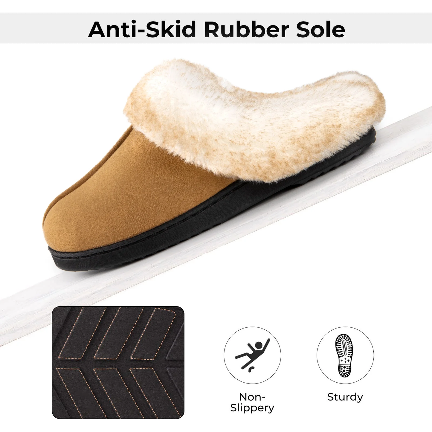 (⏳NOW ON: 70% OFF Sale! 🔥)Women’s Winter Fuzzy Lined Warm Indoor Outdoor Slippers