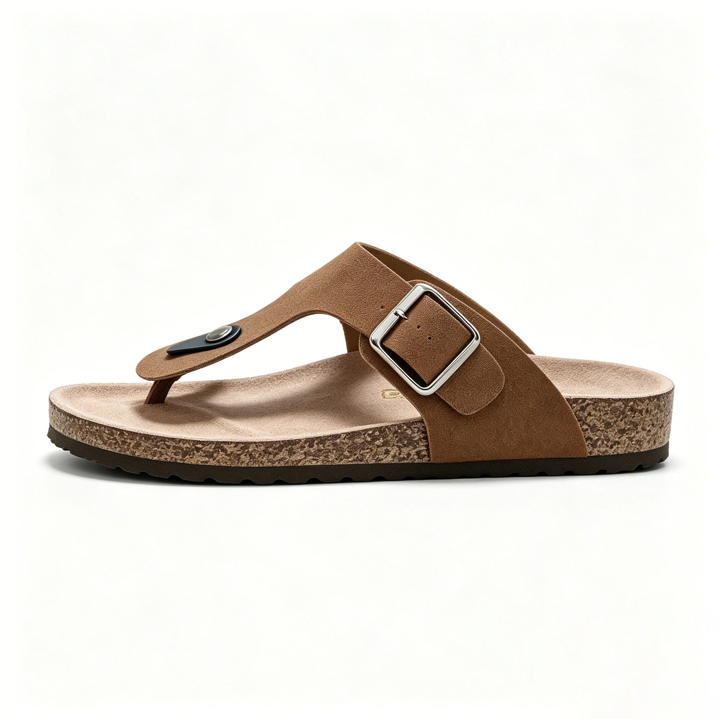 All Day Comfort Genuine Leather Flip Flops | Orthotic Arch Support Cork Footbed Sandals | Multi Color Adjustable Buckle Summer Casual Slippers