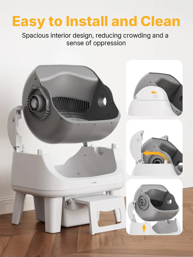 Smart Open Top Self-Cleaning Cat Litter Box