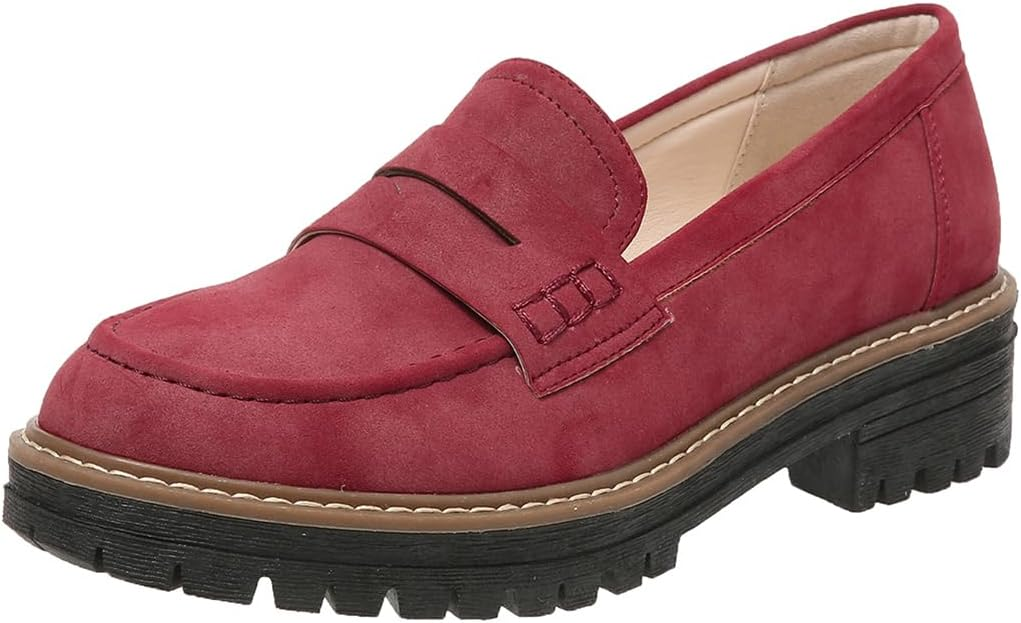 (⏳NOW ON: 70% OFF Sale! 🔥)Women’s Chunky Platform Loafers – Comfortable Slip-On Work & Casual Shoes