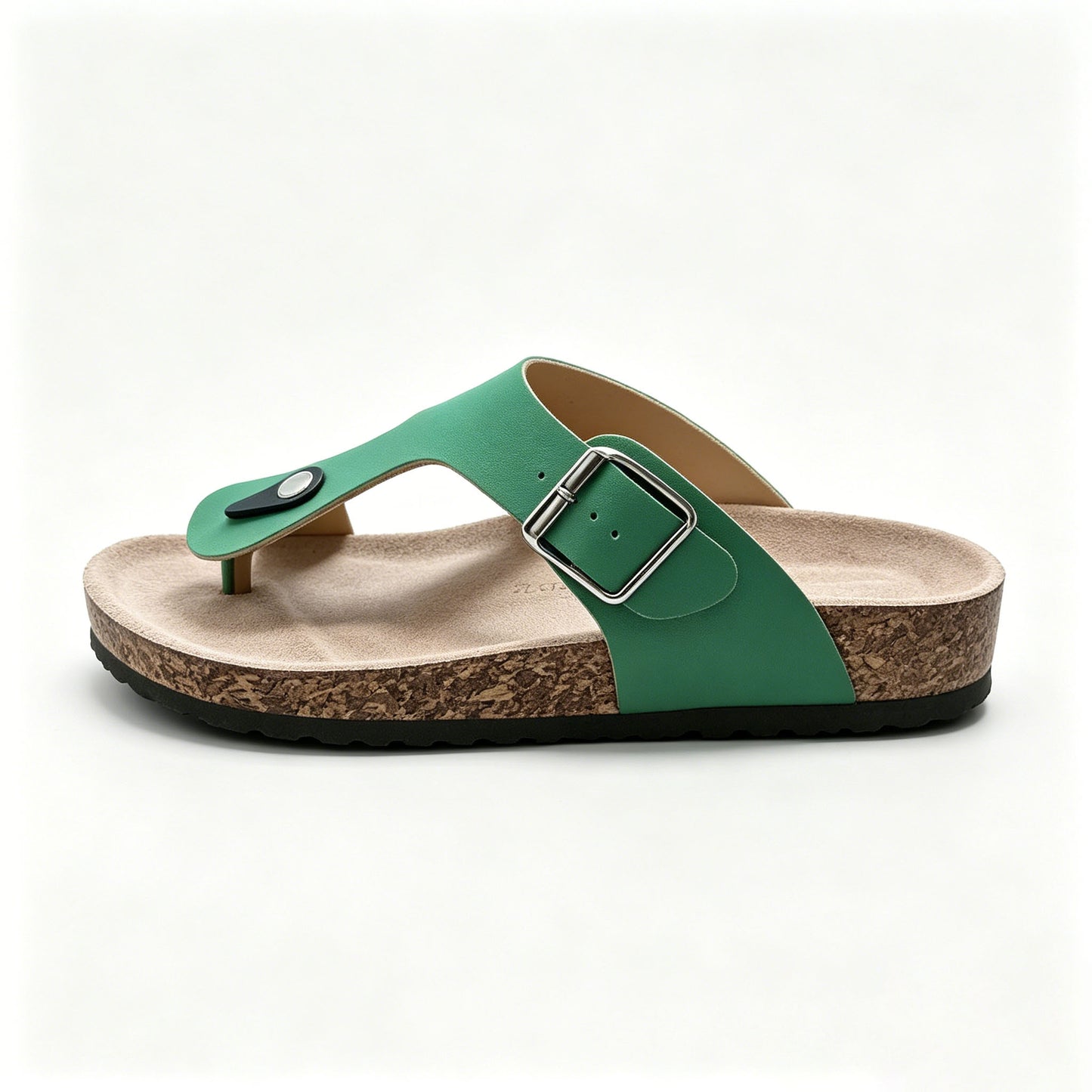 All Day Comfort Genuine Leather Flip Flops | Orthotic Arch Support Cork Footbed Sandals | Multi Color Adjustable Buckle Summer Casual Slippers
