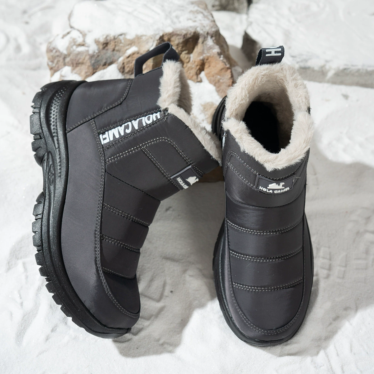 (⏳NOW ON: 50% OFF Sale! 🔥)Waterproof Anti-Slip Winter Snow Boots for Men & Women, Warm Fur-Lined Outdoor Boots