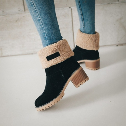 (⏳NOW ON: 70% OFF Sale! 🔥)Women’s Fashion High Heel Ankle Booties | Soft Suede Warm Fur Platform Boots