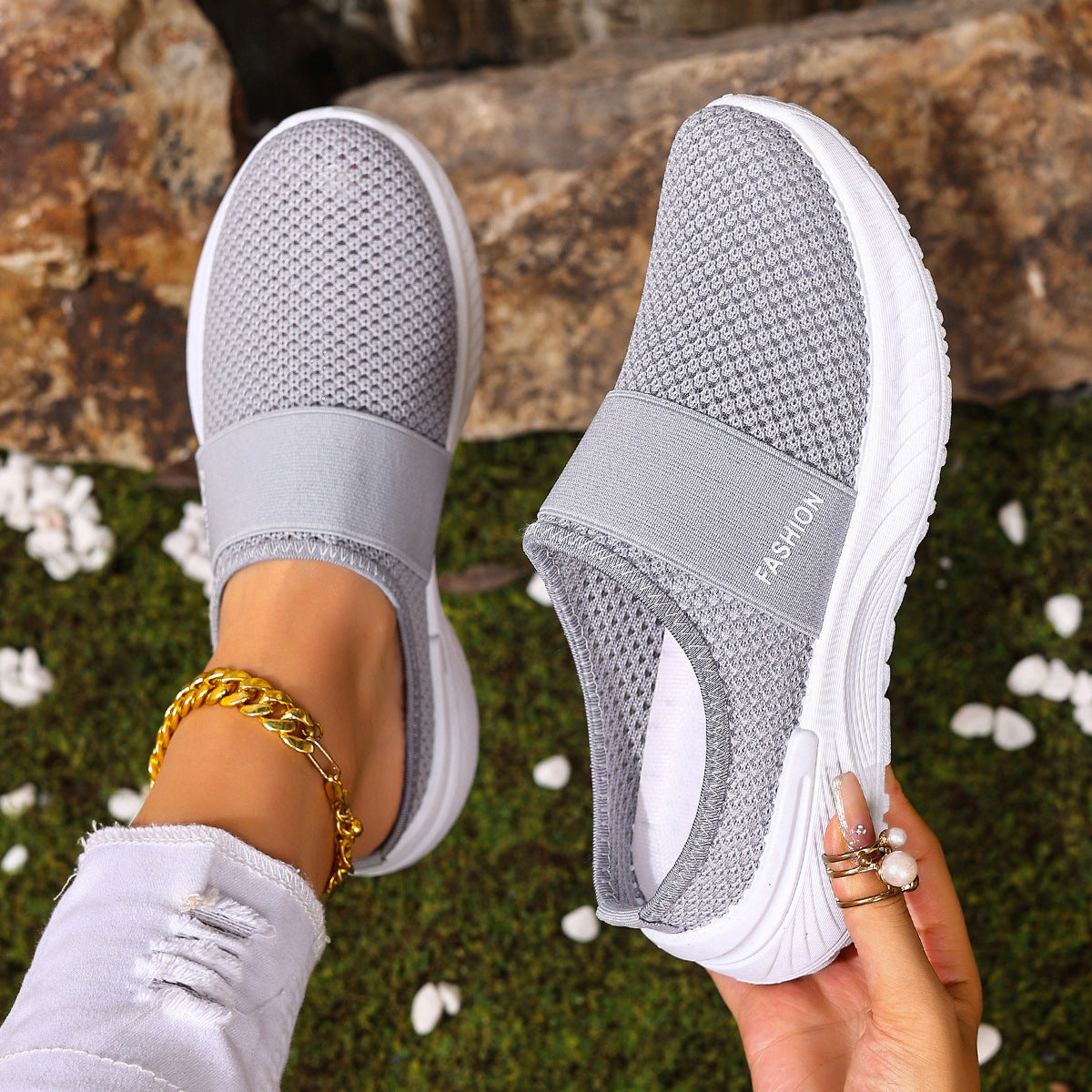 Air Cushion Slip-On Mules – Arch Support & Breathable for Walking