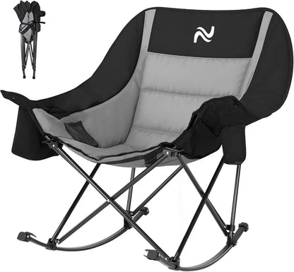 Heavy Duty 400LB Outdoor Rocker Chair Full Body Padded & Portable