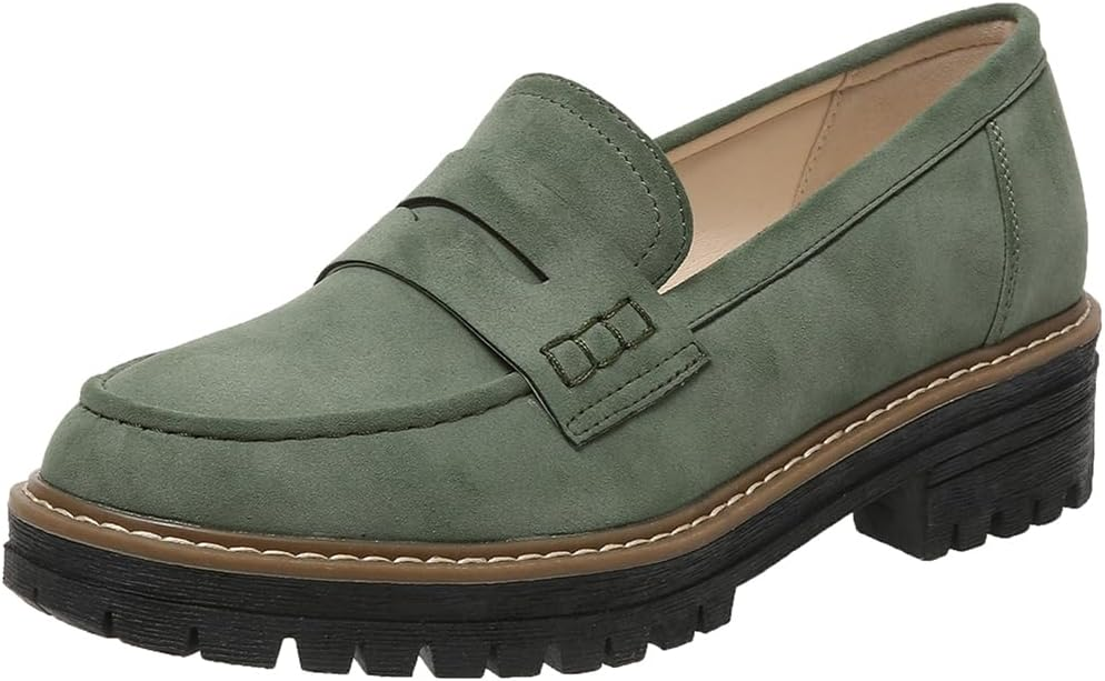 (⏳NOW ON: 70% OFF Sale! 🔥)Women’s Chunky Platform Loafers – Comfortable Slip-On Work & Casual Shoes