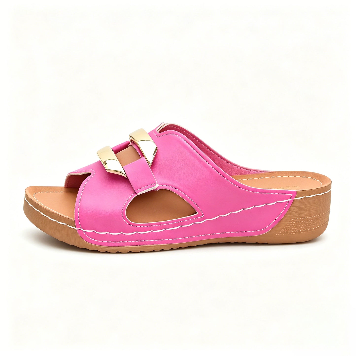 Premium Leather Orthopedic Sandals, Arch Support All-Day Comfort Wedge Slides for Women