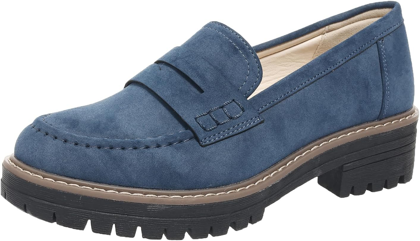 (⏳NOW ON: 70% OFF Sale! 🔥)Women’s Chunky Platform Loafers – Comfortable Slip-On Work & Casual Shoes
