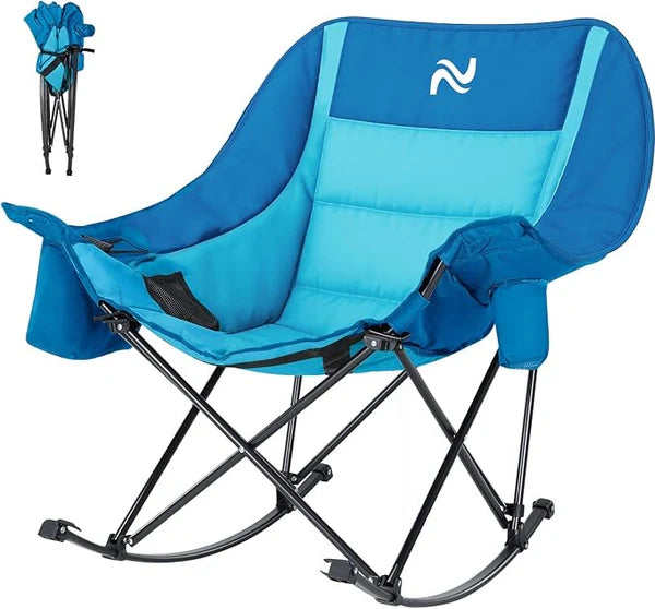 Heavy Duty 400LB Outdoor Rocker Chair Full Body Padded & Portable
